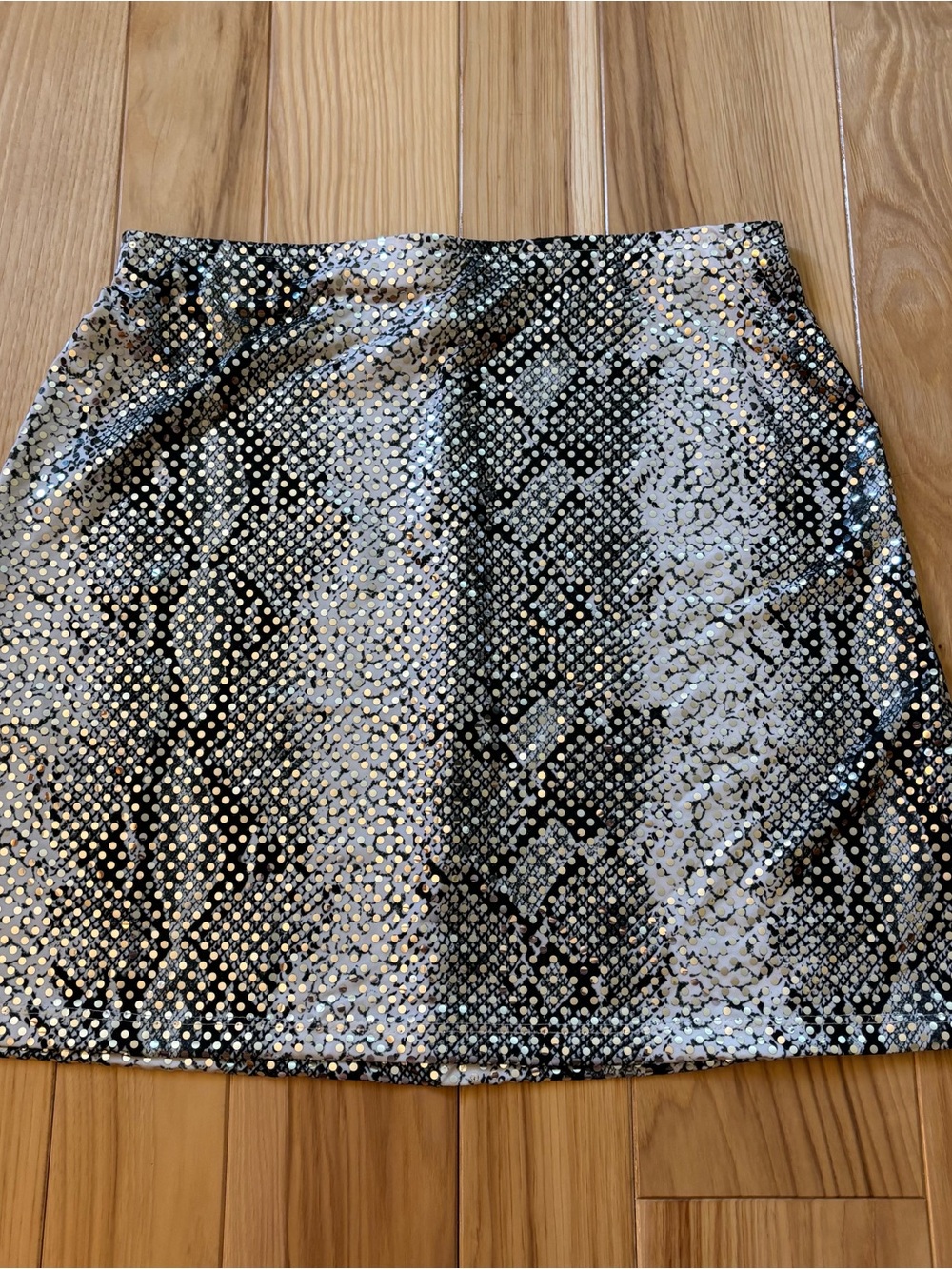 Vintage Y2K Charlotte Russe Metallic Snakeskin Mini Skirt